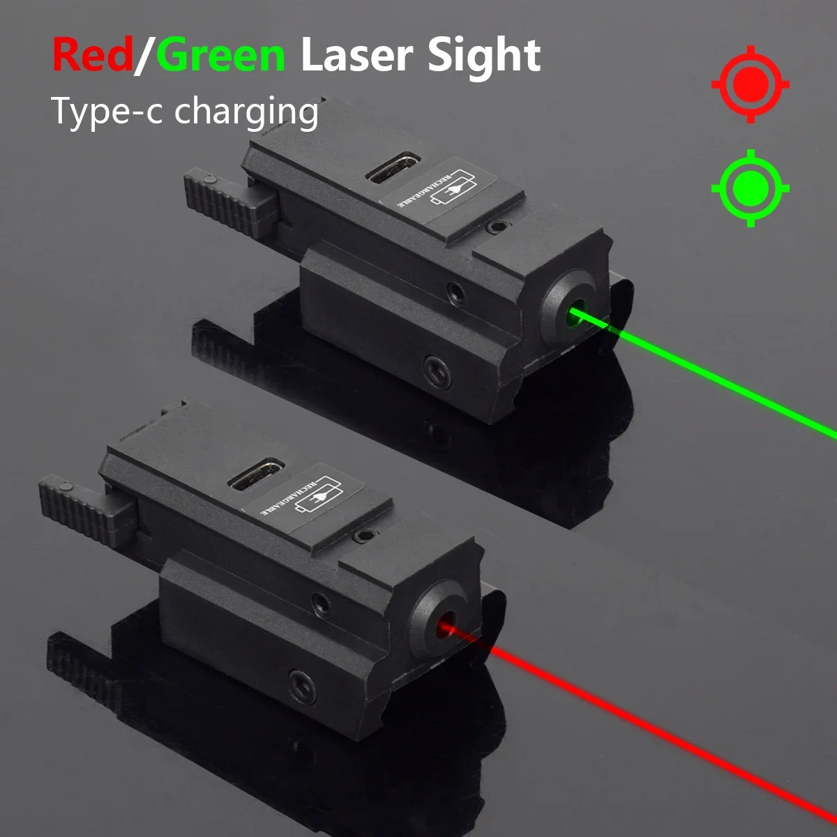 Industrial Laser Beam - USB-заряжаемый лазерный целеуказатель (зеленый/красный) 11 мм/20